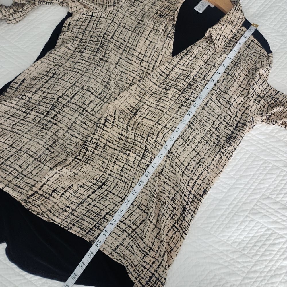 Soft surroundings pop over high low roll up sleeves lagenlook minimalist blouse - Picture 8 of 16